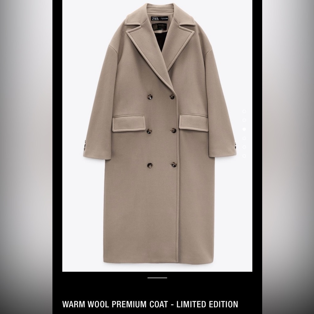 Zara Women's Beige Wool Trench Coat